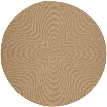 Wool Solids Area Rug - Round - S101 Wheat